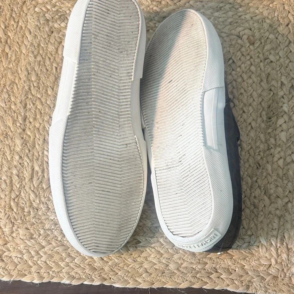 Michael Kors Woman's Brown Logo Slip-On Sneakers with Ivory Sole